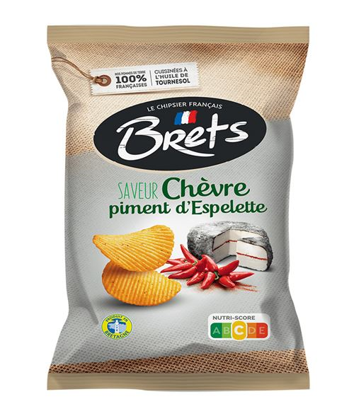 CHIPS BRETS CHEVRE PIMENT ESPEL. 125GR X10