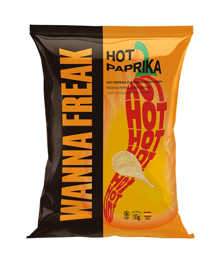 WANNA FREAK CHIPS HOT PAPRIKA 115GR X10