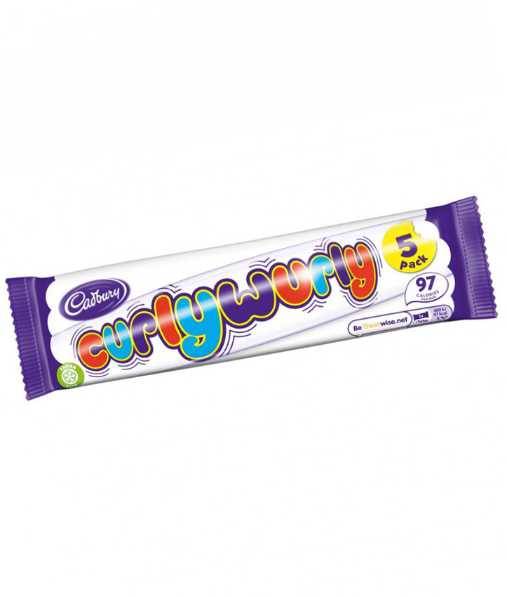 CADBURY CURLY WURLY 5 PACK BAR 107.5GR x28