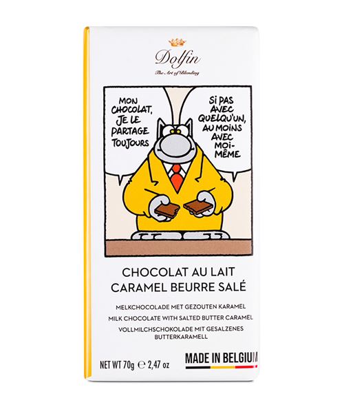 DOLFIN LE CHAT TABL. LAIT CARAMEL B.S. 70GR X15