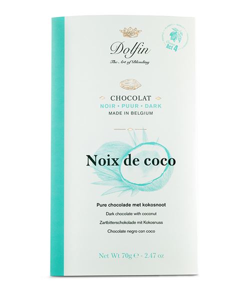 DOLFIN TABL. NOIR NOIX DE COCO 70GR X15