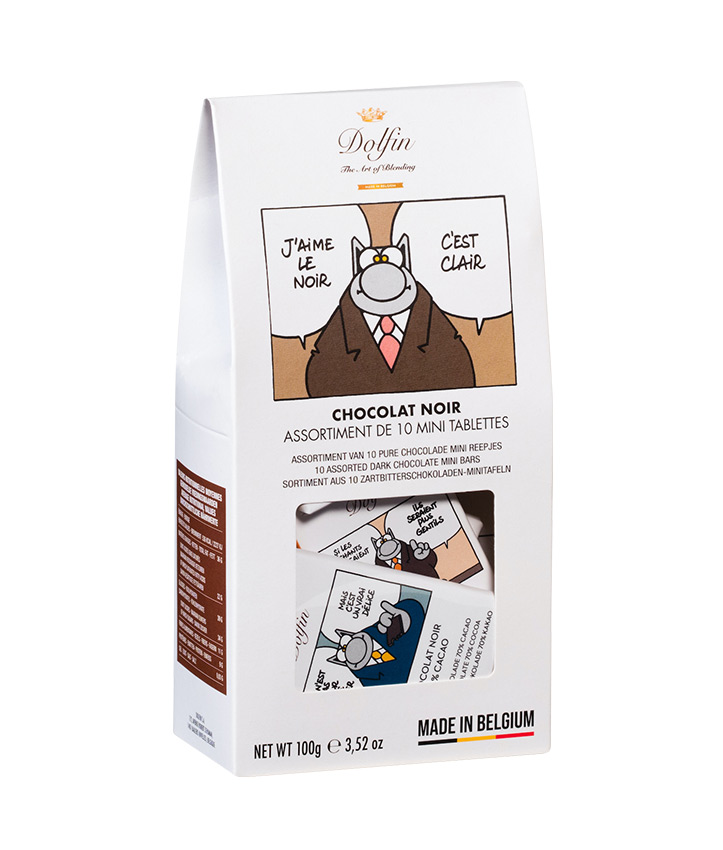 DOLFIN LE CHAT BOX 10TABL.10GR CHOC.NOIR X14