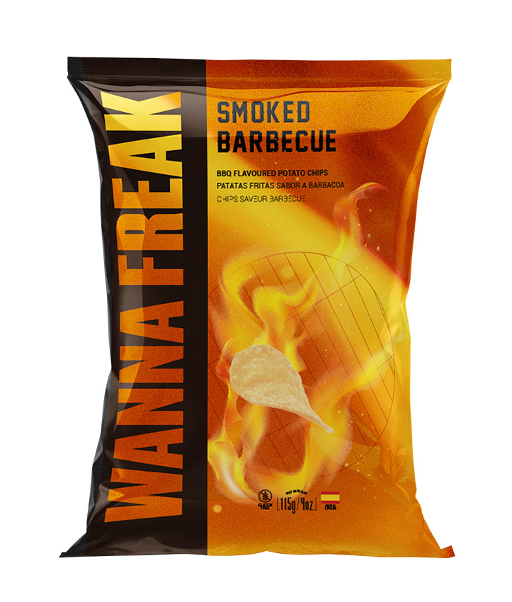 WANNA FREAK CHIPS SMOKED BARBECUE 115GR X10