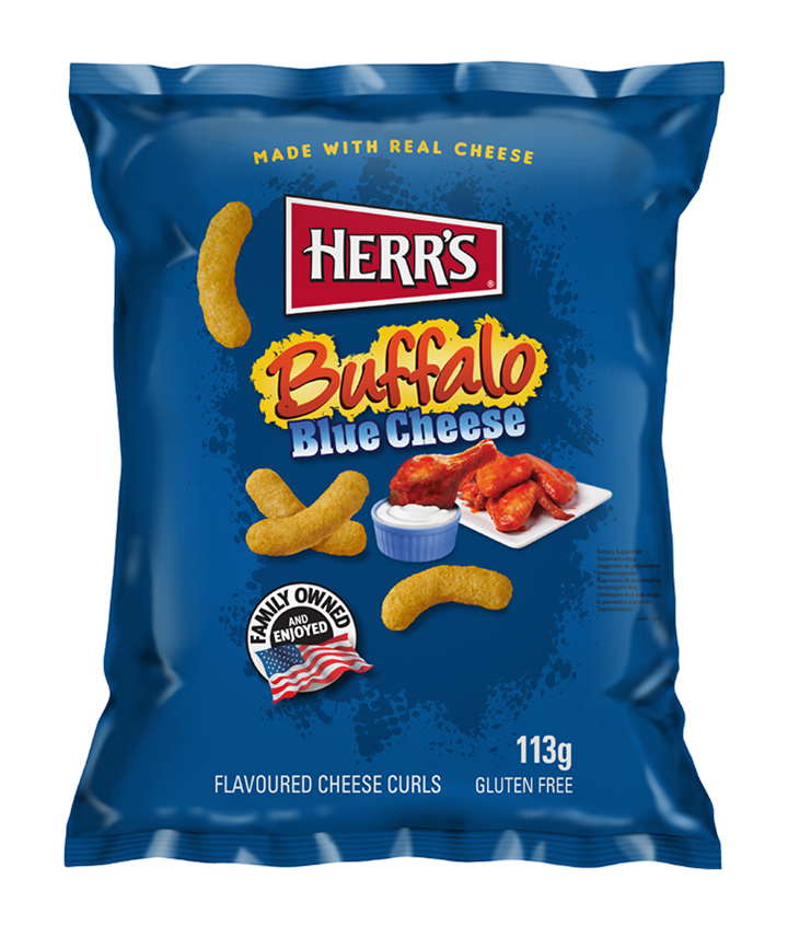 HERR'S BUFFALO BLUE CHEESE CURLS 113GR X12