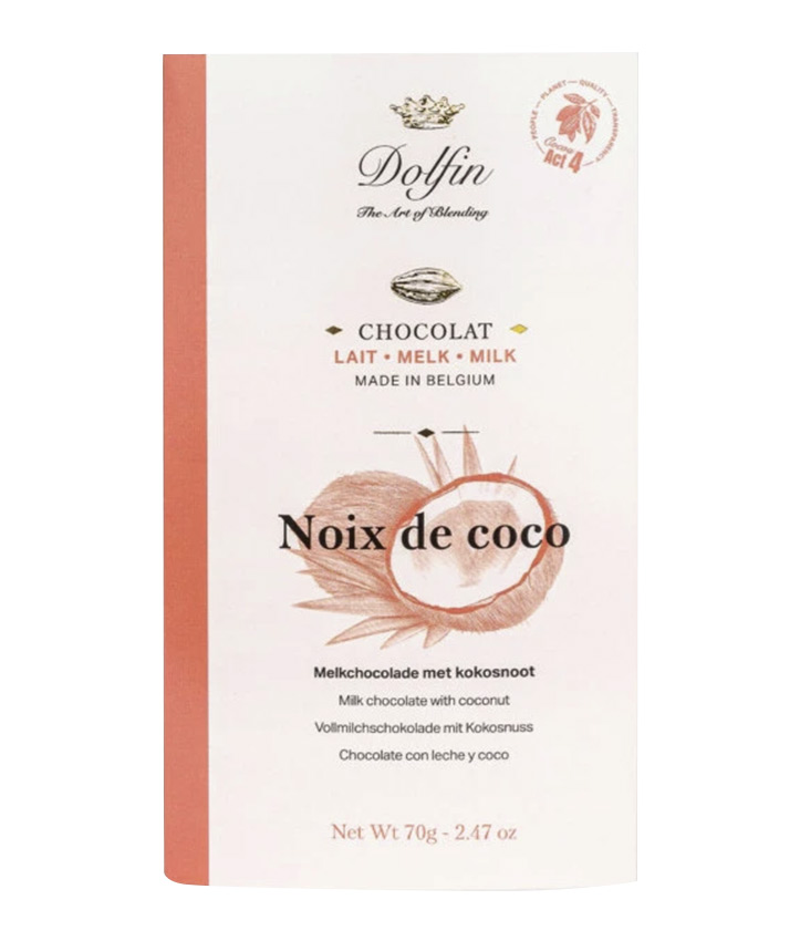 DOLFIN TABL. LAIT NOIX DE COCO 70GR X15