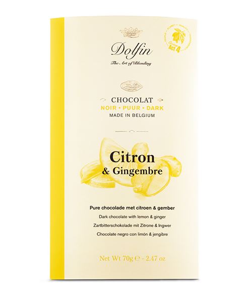 DOLFIN TABL. NOIR CITRON GINGEMBRE 70GR X15