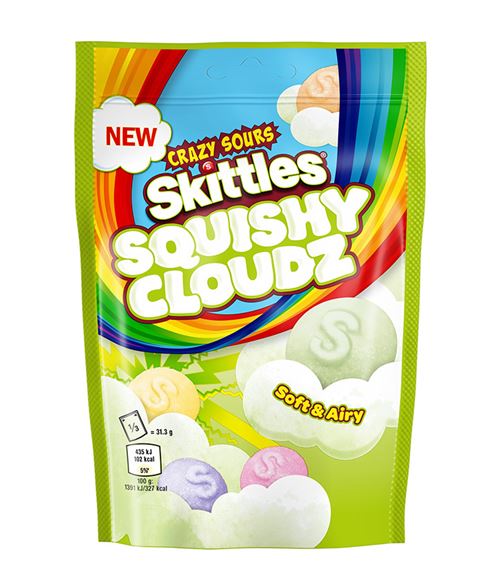 SKITTLES SQUISHY CLOUDZ SOUR POUCH 94GR X18