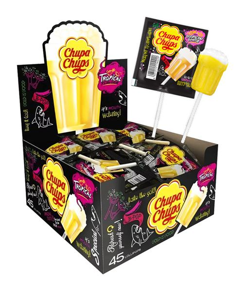 CHUPA CHUPS TROPICAL LOLLIPOPS 15GR X45