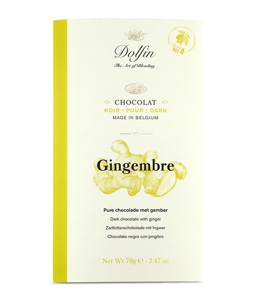 DOLFIN TABL.NOIR 52% GINGEMBRE 70GR X15