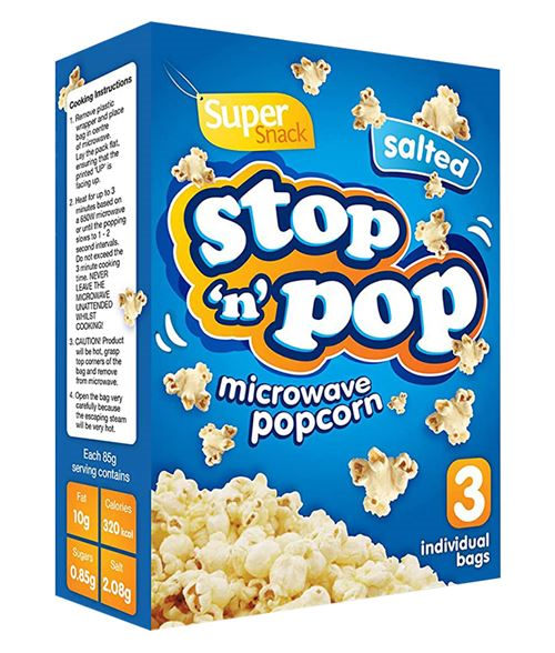 STOP N POPCORN M.W. SALTY (3X85GR)X16