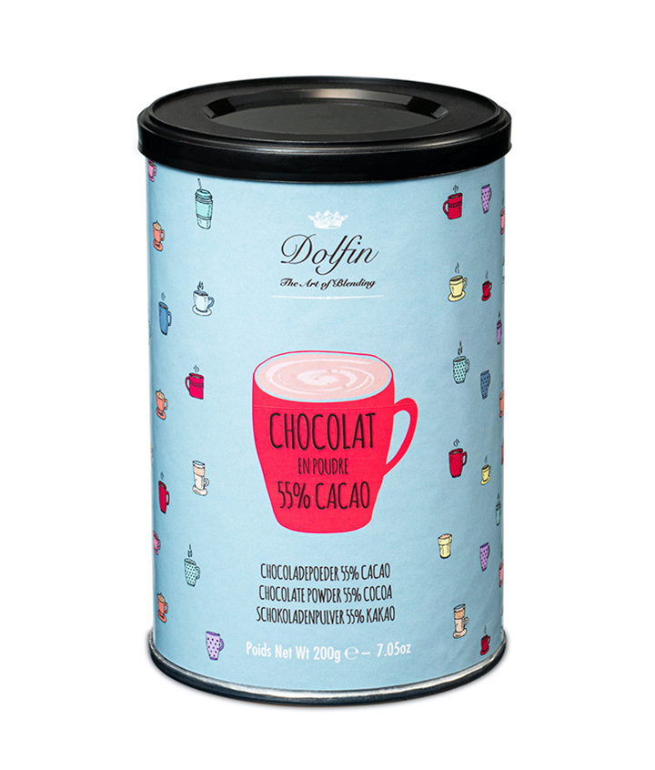 DOLFIN CHOCOLADEPOEDER 55% CACAO 200GR X 6