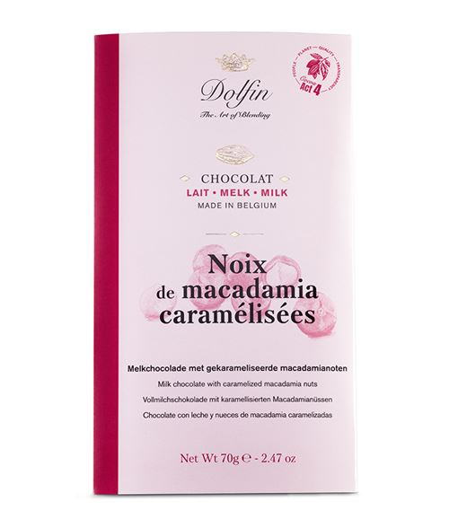 DOLFIN TABL. LAIT / MACADAMIA CARAM.70GR X15