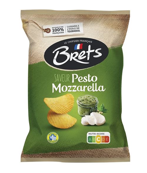 CHIPS BRETS PESTO MOZARELLA 125GR X10