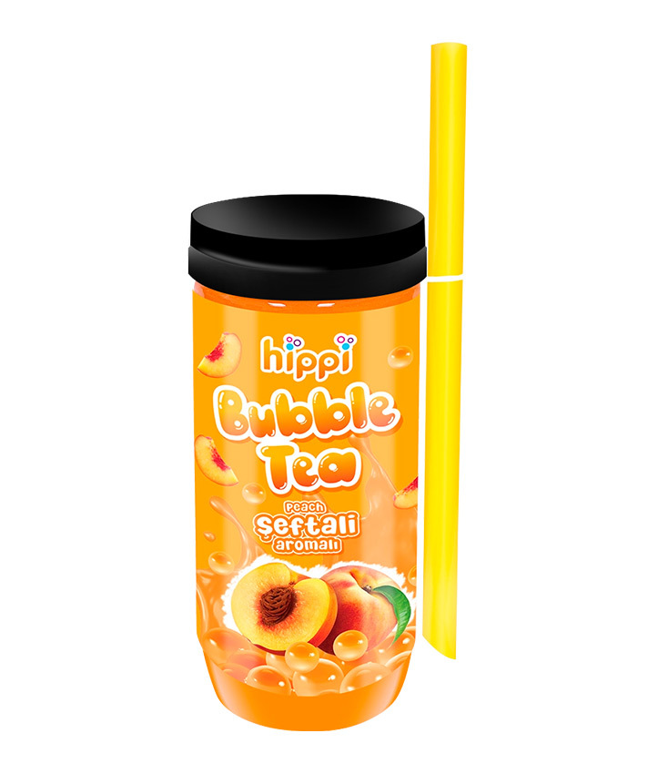 HIPPI BUBBLE TEA PEACH 350ML X12